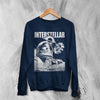 Interstellar Black Hole Sweatshirt Christopher Nolan Astronaut Shirt Space Interstellar Crewneck - Navy Blue - WorldWideShirt
