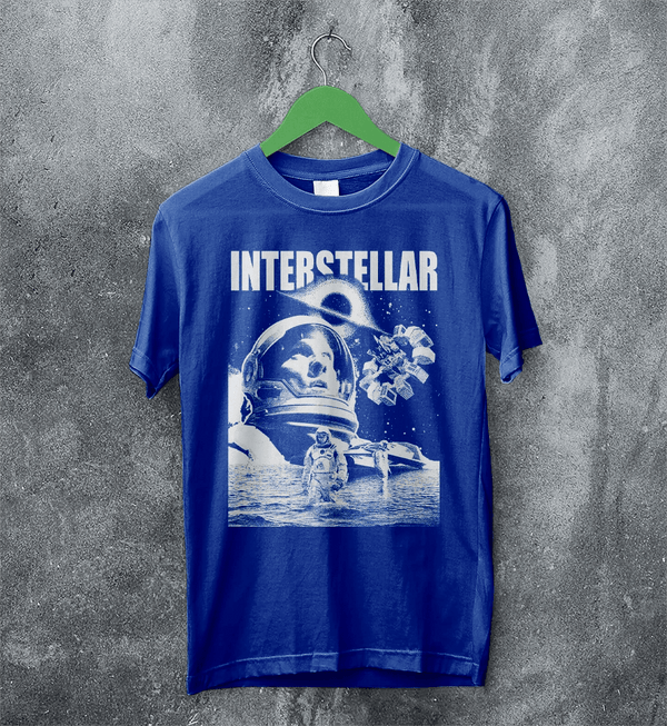Interstellar Black Hole T-Shirt Christopher Nolan Astronaut Shirt Space Interstellar Tee - Royal Blue - WorldWideShirt