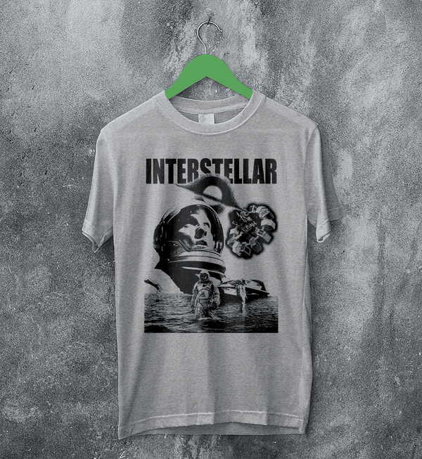 Interstellar Black Hole T-Shirt Christopher Nolan Astronaut Shirt Space Interstellar Tee - Sport Grey - WorldWideShirt