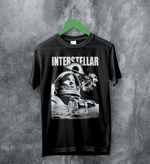 Interstellar Black Hole T-Shirt Christopher Nolan Astronaut Shirt Space Interstellar Tee - Black - WorldWideShirt