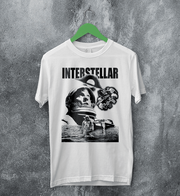 Interstellar Black Hole T-Shirt Christopher Nolan Astronaut Shirt Space Interstellar Tee - White - WorldWideShirt