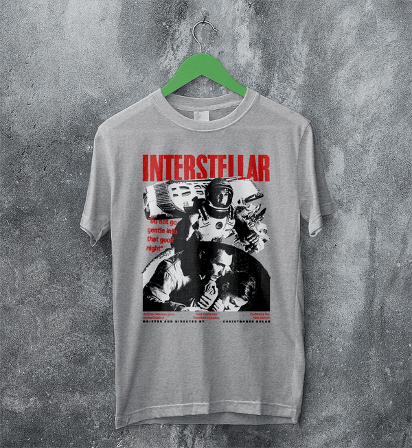 Interstellar Space T-Shirt Christopher Nolan Interstellar Shirt Sci-fi Movie Tee - Sport Grey - WorldWideShirt