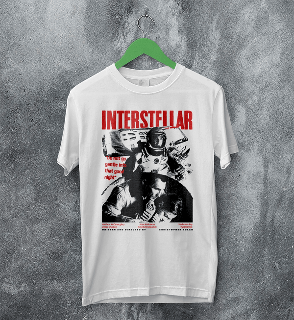 Interstellar Space T-Shirt Christopher Nolan Interstellar Shirt Sci-fi Movie Tee - White - WorldWideShirt