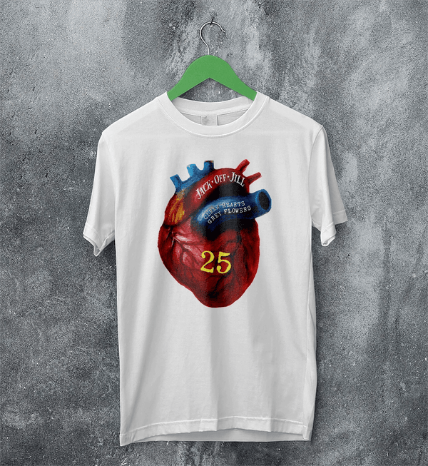 Jack Off Jill 25th Anniv T-Shirt Studio Jack Off Jill Shirt Album Artsy Tee - White - WorldWideShirt