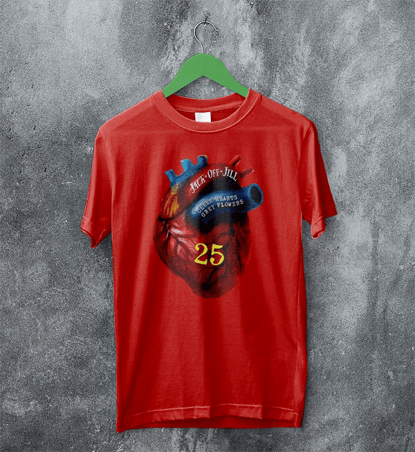 Jack Off Jill 25th Anniv T-Shirt Studio Jack Off Jill Shirt Album Artsy Tee - Red - WorldWideShirt