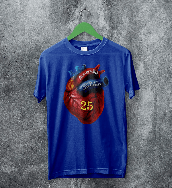 Jack Off Jill 25th Anniv T-Shirt Studio Jack Off Jill Shirt Album Artsy Tee - Royal Blue - WorldWideShirt