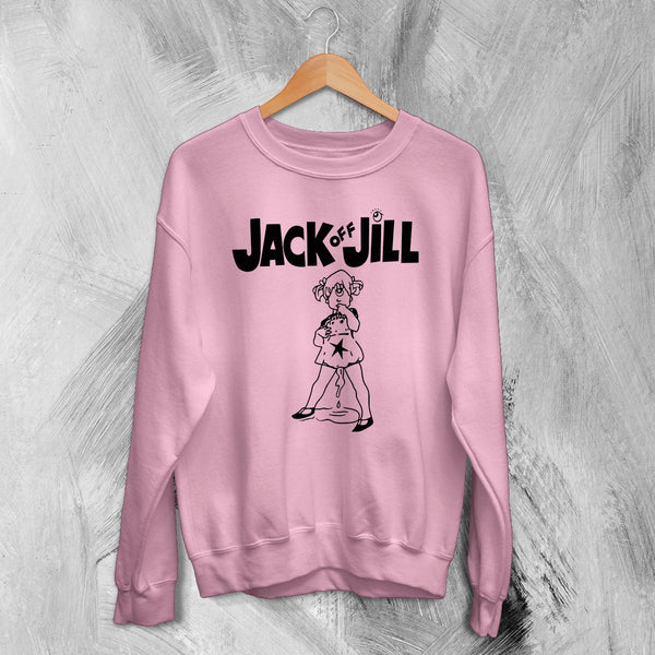 Jack Off Jill Devil Goth Sweatshirt Gothic Lolita Jack Off Jill Shirt Oni Artsy Crewneck - Light Pink - WorldWideShirt