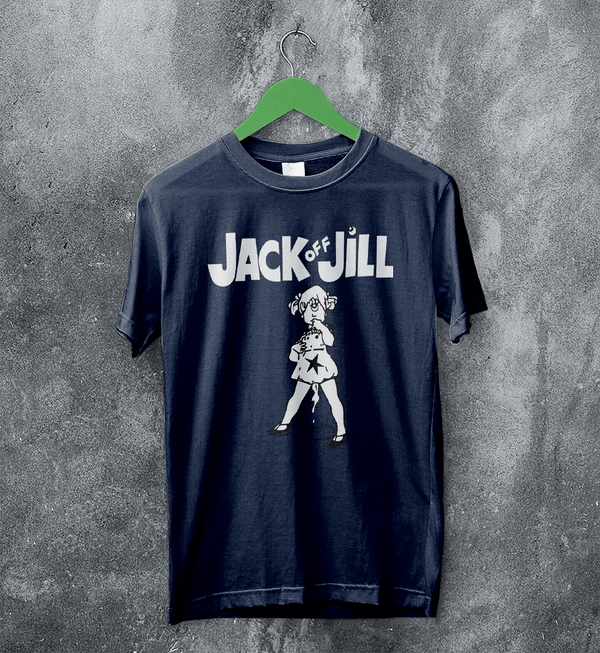 Jack Off Jill Devil Goth T-Shirt Gothic Lolita Jack Off Jill Shirt Oni Artsy Tee - Navy Blue - WorldWideShirt