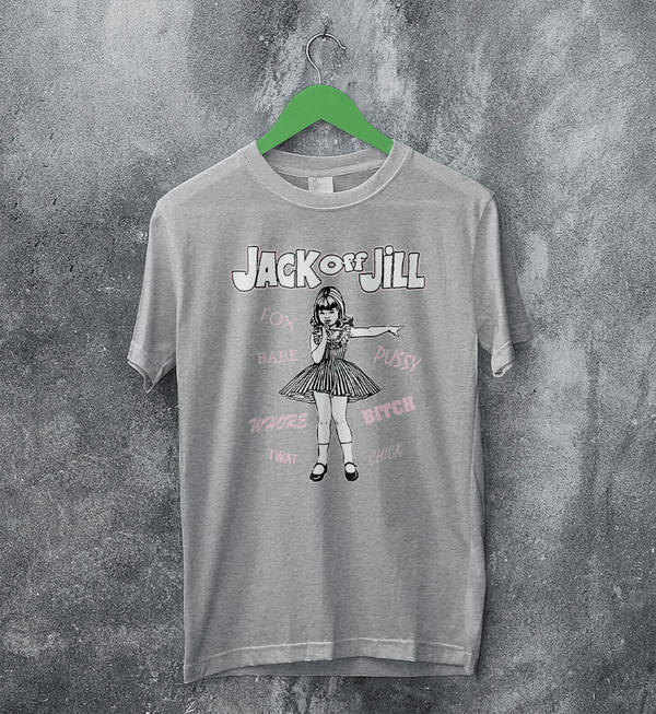 Jack Off Jill Goth Lolita T-Shirt Gothic Bad Girl Jack Off Jill Shirt Babe Artsy Tee - Sport Grey - WorldWideShirt