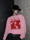 Jack Off Jill Sweatshirt Humid Teenage Mediocrity Jack Off Jill Shirt Album Artsy Crewneck - Light Pink - WorldWideShirt