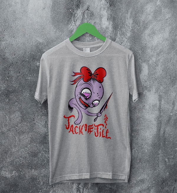 Jack Off Jill T-Shirt Goth Pink Grrrl Jack Off Jill Shirt Artsy Rock Tee - Sport Grey - WorldWideShirt