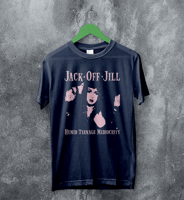 Jack Off Jill T-Shirt Humid Teenage Mediocrity Jack Off Jill Shirt Album Artsy Tee - Navy Blue - WorldWideShirt