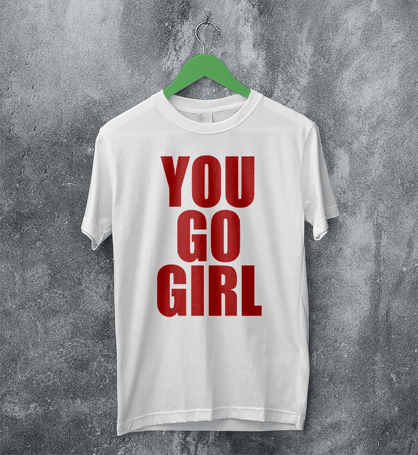 Jax Iconic T-Shirt Quote Women's Day Shirt You Go Girl Happy Bunny Tee - White - WorldWideShirt