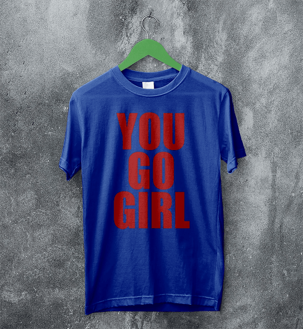 Jax Iconic T-Shirt Quote Women's Day Shirt You Go Girl Happy Bunny Tee - Royal Blue - WorldWideShirt