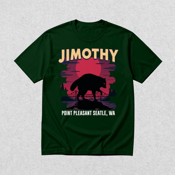 Jimothy Seattle T-Shirt Jimothy The Raccoon Shirt Cool Wild Animals Tee - Forest Green - WorldWideShirt