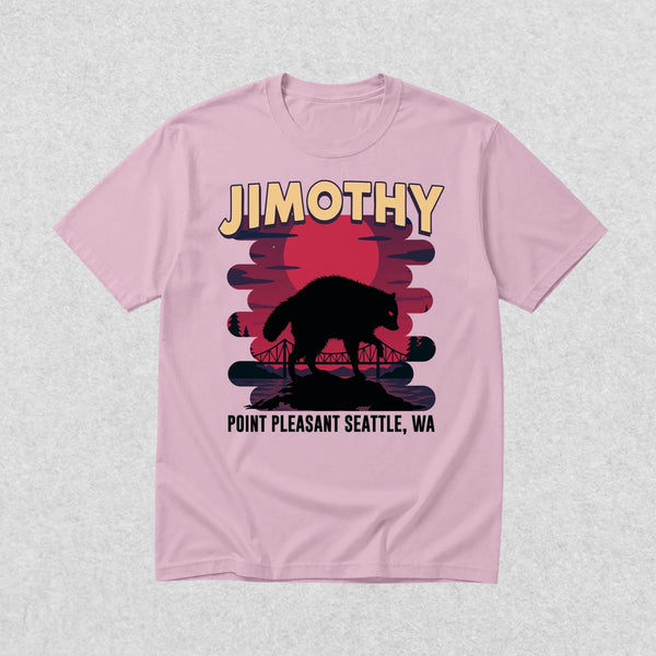 Jimothy Seattle T-Shirt Jimothy The Raccoon Shirt Cool Wild Animals Tee - Light Pink - WorldWideShirt