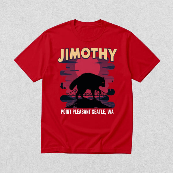 Jimothy Seattle T-Shirt Jimothy The Raccoon Shirt Cool Wild Animals Tee - Red - WorldWideShirt