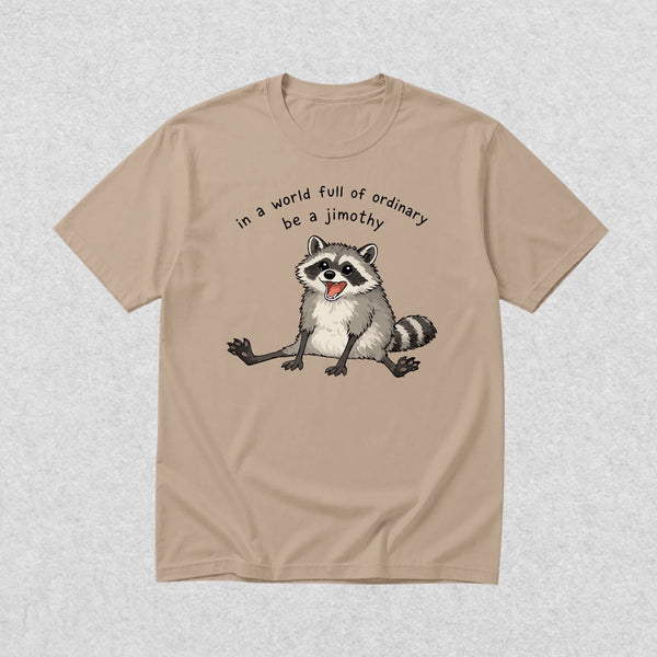 Jimothy The Raccoon T-Shirt Seattle Ordinary World Shirt Jimothy Wild Lover Tee - Sand - WorldWideShirt