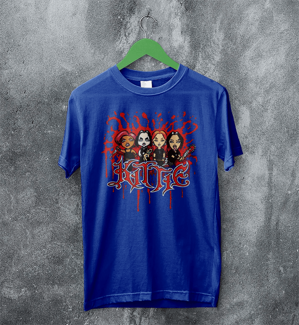 Kittie Band Blood Artsy T-Shirt Metalcore Girl Kittie Shirt Heavy Metal Members Tee - Royal Blue - WorldWideShirt