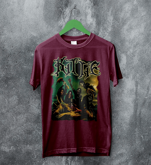 Kittie Band T-Shirt Heavy Metal Kittie Shirt Metalcore Music Girl Band Tee - Red Maroon - WorldWideShirt