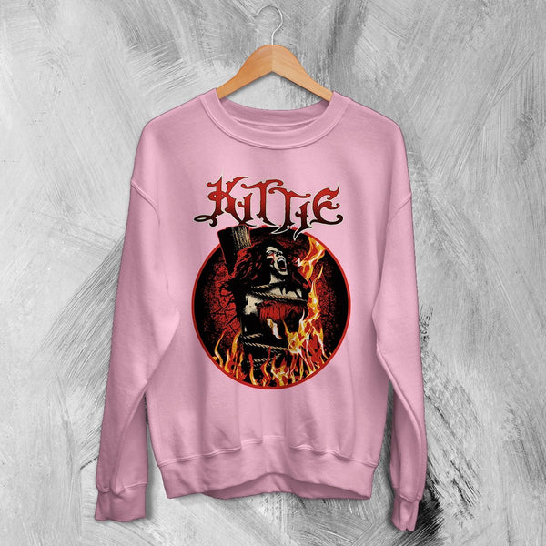 Kittie Female Band Sweatshirt Metalcore Girl Kittie Band Shirt Heavy Metal Music Crewneck - Light Pink - WorldWideShirt