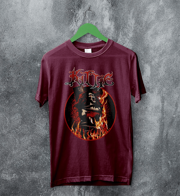 Kittie Female Band T-Shirt Metalcore Girl Kittie Band Shirt Heavy Metal Music Tee - Red Maroon - WorldWideShirt