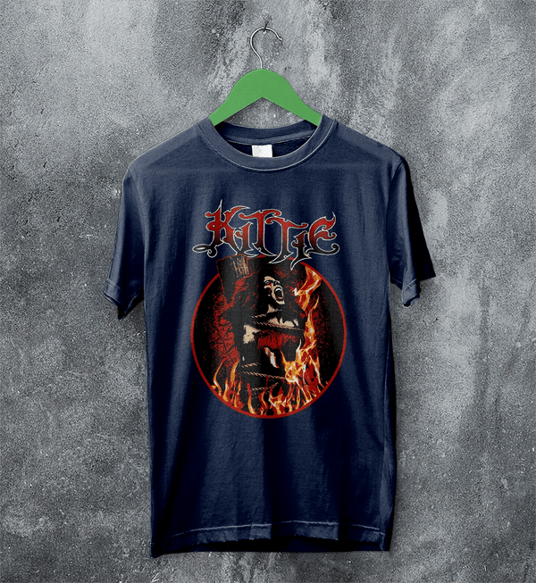 Kittie Female Band T-Shirt Metalcore Girl Kittie Band Shirt Heavy Metal Music Tee - Navy Blue - WorldWideShirt