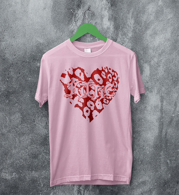 Kittie Love Logo T-Shirt Metalcore Kittie Band Shirt Love Heavy Metal Tee - Light Pink - WorldWideShirt