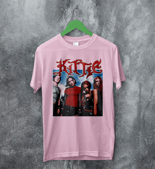 Kittie Member T-Shirt Photo Kittie Band Shirt Heavy Metalcore Female Band Tee - Light Pink - WorldWideShirt