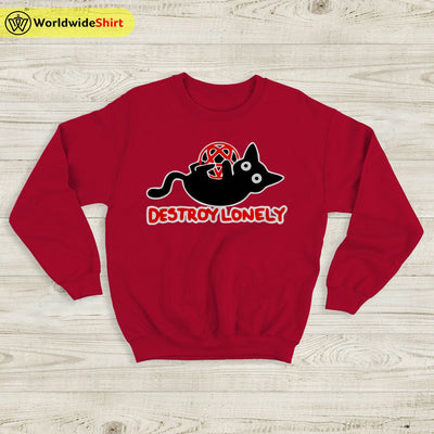 Kodone Destroy Lonely Cat Sweatshirt Destroy Lonely Shirt Rapper Shirt - WorldWideShirt