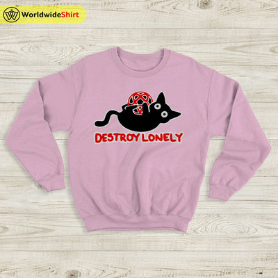 Kodone Destroy Lonely Cat Sweatshirt Destroy Lonely Shirt Rapper Shirt - WorldWideShirt