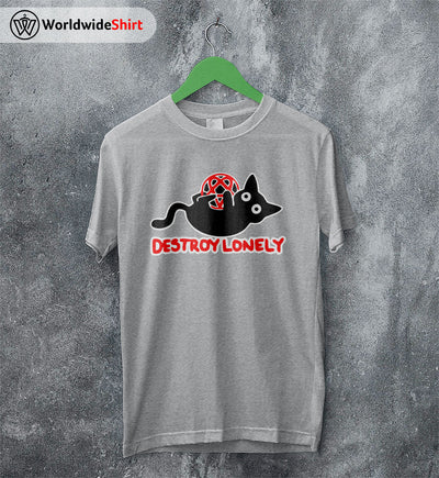 Kodone Destroy Lonely Cat T Shirt Destroy Lonely Shirt Rapper Shirt - WorldWideShirt