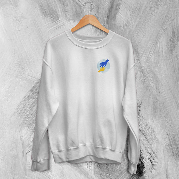 Let's Shake Hands Sweatshirt World Down Syndrome Day Shirt - White - WorldWideShirt