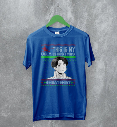 Levi Ackerman Christmas T-Shirt Attack On Titan Sweater Ugly Christmas Shirt - WorldWideShirt