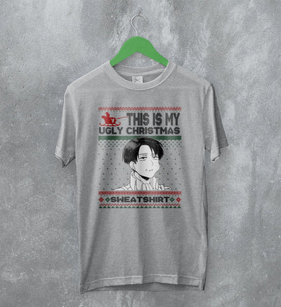 Levi Ackerman Christmas T-Shirt Attack On Titan Sweater Ugly Christmas Shirt - WorldWideShirt