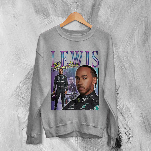Lewis Hamilton Sweatshirt Bootleg F1 Shirt MBE Sport FREng British Racing Merch - Sport Grey - WorldWideShirt