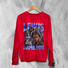 Lewis Hamilton Sweatshirt MBE Bootleg F1 Shirt FREng British Racing Driver Merch - Red - WorldWideShirt