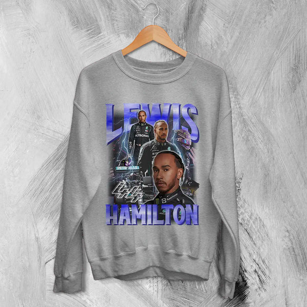 Lewis Hamilton Sweatshirt MBE Bootleg F1 Shirt FREng British Racing Driver Merch - Sport Grey - WorldWideShirt