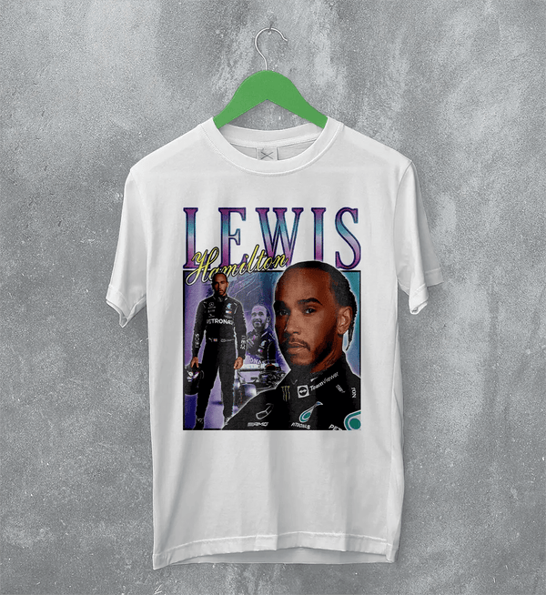 Lewis Hamilton T-Shirt Bootleg F1 Shirt MBE Sport FREng British Racing Merch - White - WorldWideShirt