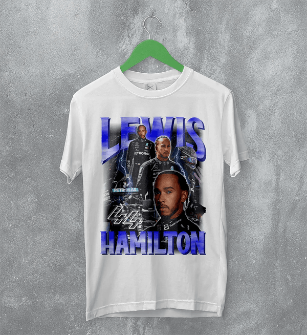 Lewis Hamilton T-Shirt MBE Bootleg F1 Shirt FREng British Racing Driver Merch - White - WorldWideShirt