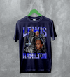 Lewis Hamilton T-Shirt MBE Bootleg F1 Shirt FREng British Racing Driver Merch - Navy Blue - WorldWideShirt