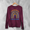 Love Down Syndrome Sweatshirt World Down Syndrome Day Shirt Rainbow Crewneck - Red Maroon - WorldWideShirt