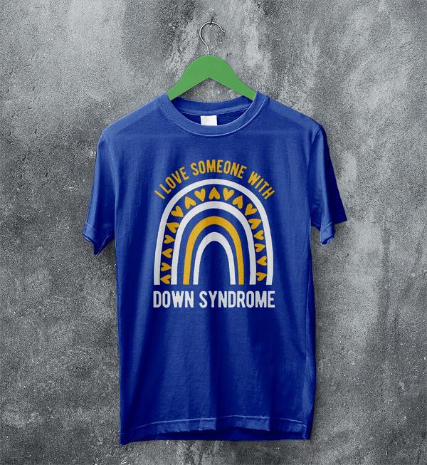 Love Down Syndrome T-shirt World Down Syndrome Day Shirt Rainbow Tee - Royal Blue - WorldWideShirt