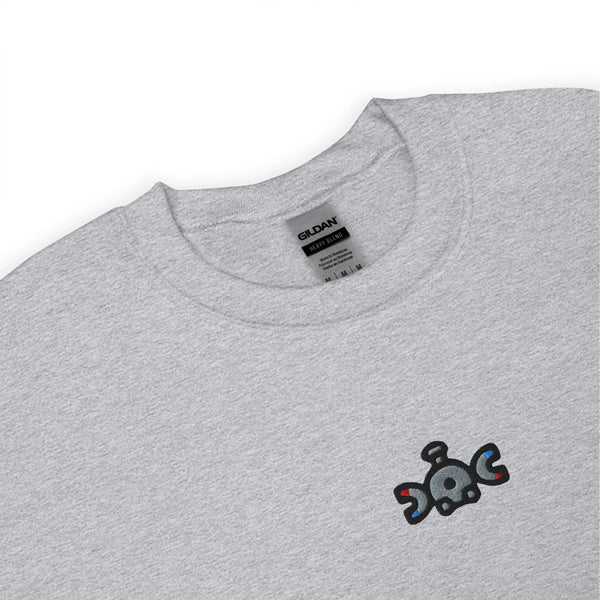 Magnemite Embroidered Pokémon Sweatshirt – Minimalist Gen 1 Style - Sport Grey - WorldWideShirt