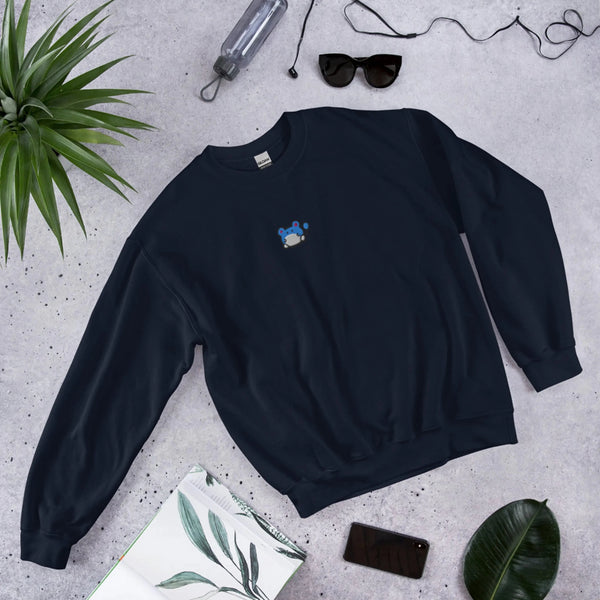 Marill Embroidered Pokémon Sweatshirt – Minimalist Gen 1 Style - Navy Blue - WorldWideShirt