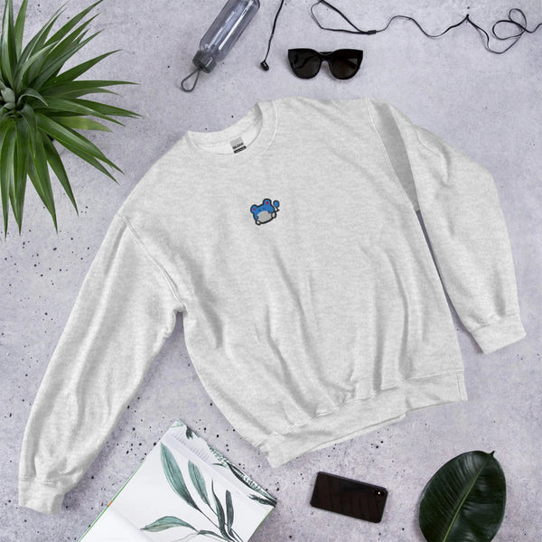 Marill Embroidered Pokémon Sweatshirt – Minimalist Gen 1 Style - Ash Grey - WorldWideShirt