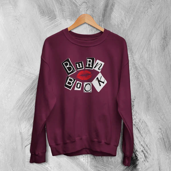 Mean Girls Geek Sweatshirt Nerd Mean Girls Shirt Movie Burn Book Lover Crewneck - Red Maroon - WorldWideShirt