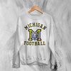 MICHIGAN University Sweatshirt Football Logo Shirt Michigan Football Merch - White - WorldWideShirt