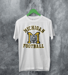 MICHIGAN University T-shirt Football Logo Shirt Michigan Football Merch - White - WorldWideShirt