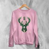 Milwaukee Bucks Sweatshirt Iconic Basket Team Logo Bucks In Six Sweater Basketball Merch - WorldWideShirt